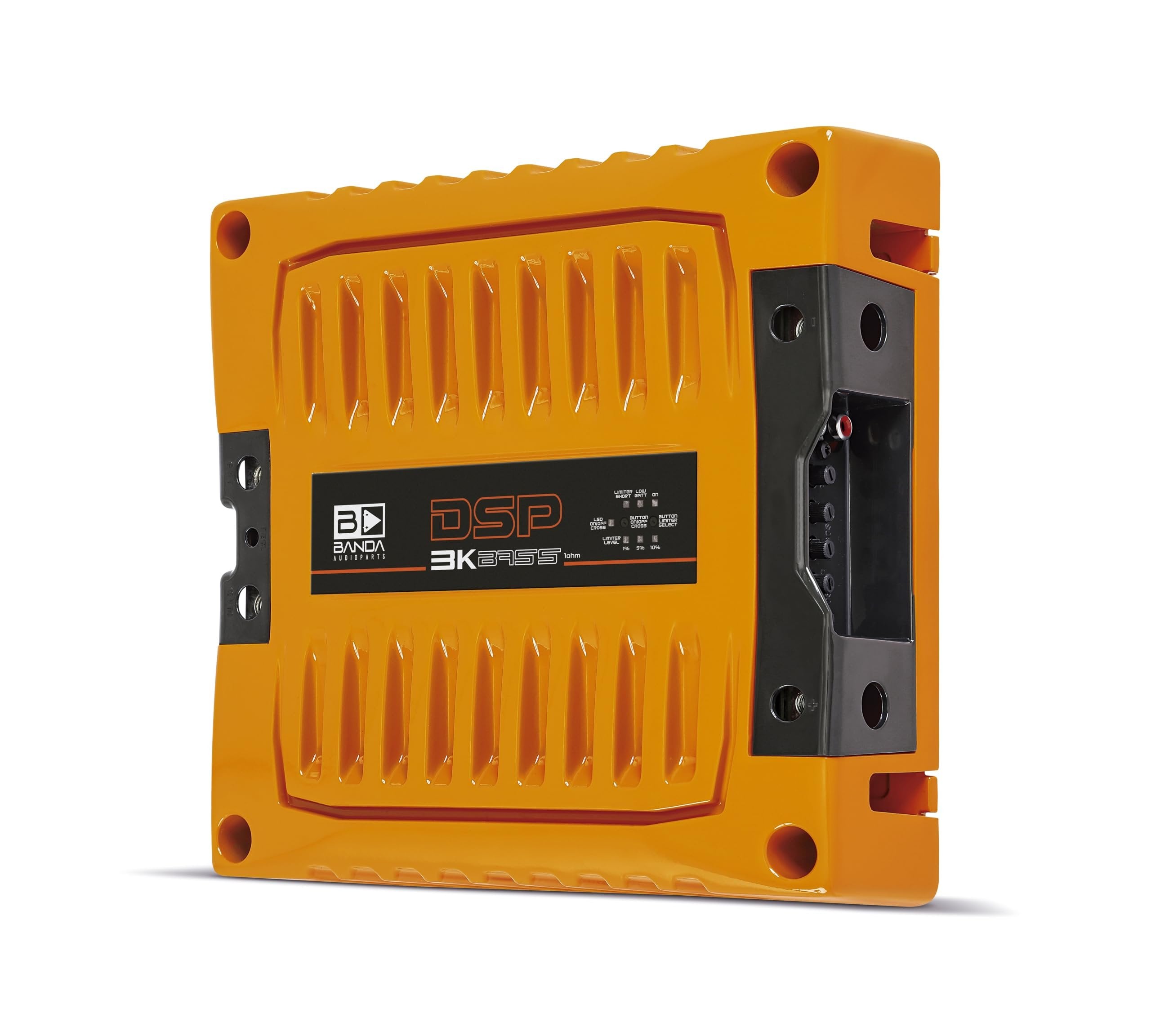 BANDA Audioparts DSP3K1ORANGEBASS Band Amplifier Module 3k1 3000wrms 1-Ohm 1 Channel Car Audio Amp DSP BASS Model with 3 Limiter Integrated Level Positions - DSP3K1ORANGE