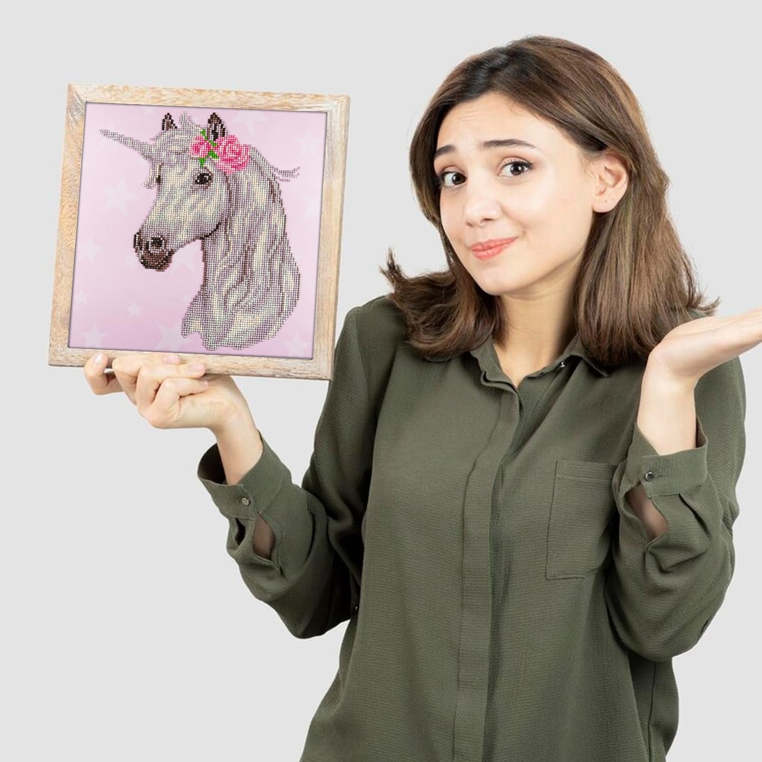 Leisure Arts DAK Diamond Art Kit 12x12 Intermediate Unicorn, None