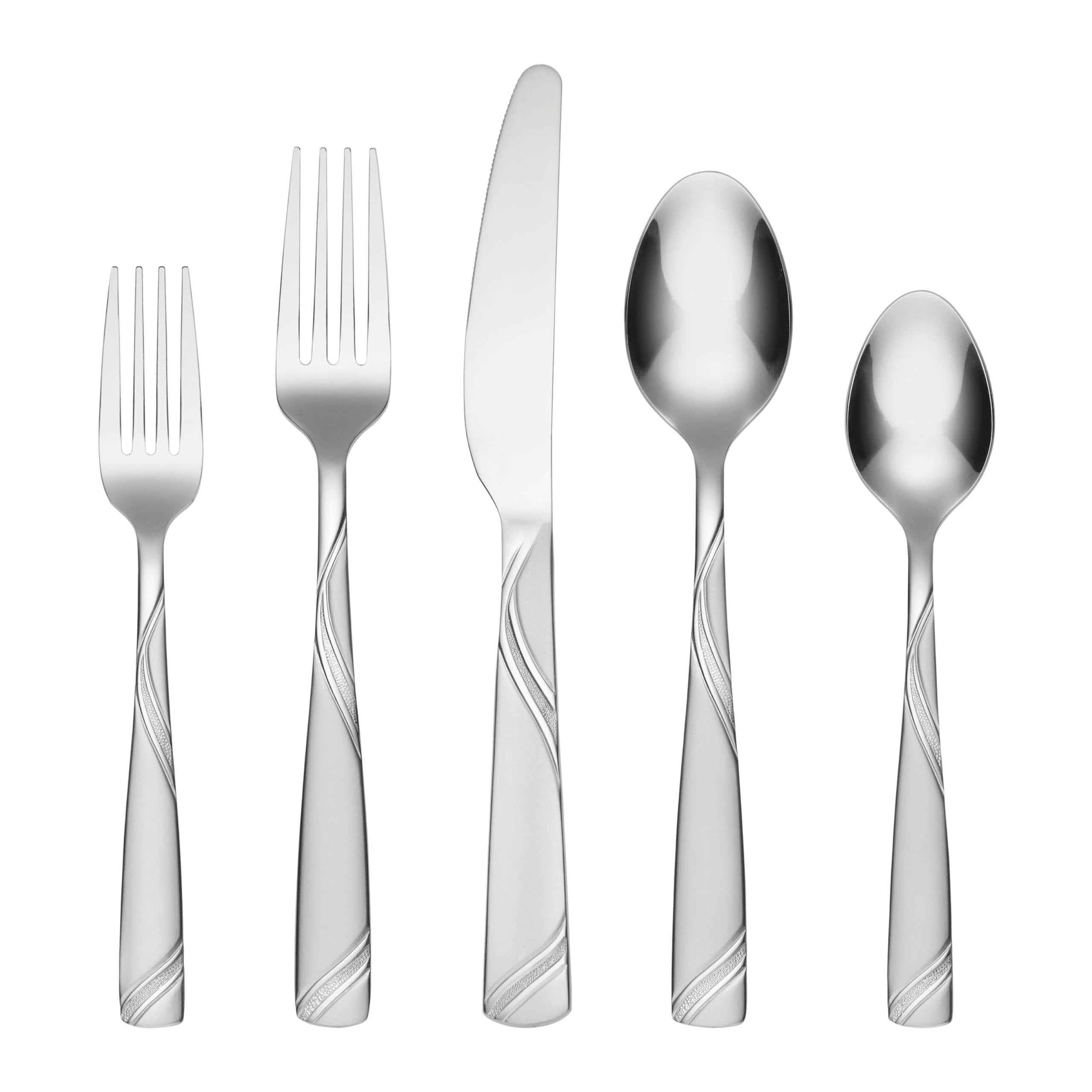 Cambridge Tabitha Sand Piece Flatware Set With Caddy, 40 Count, No Color