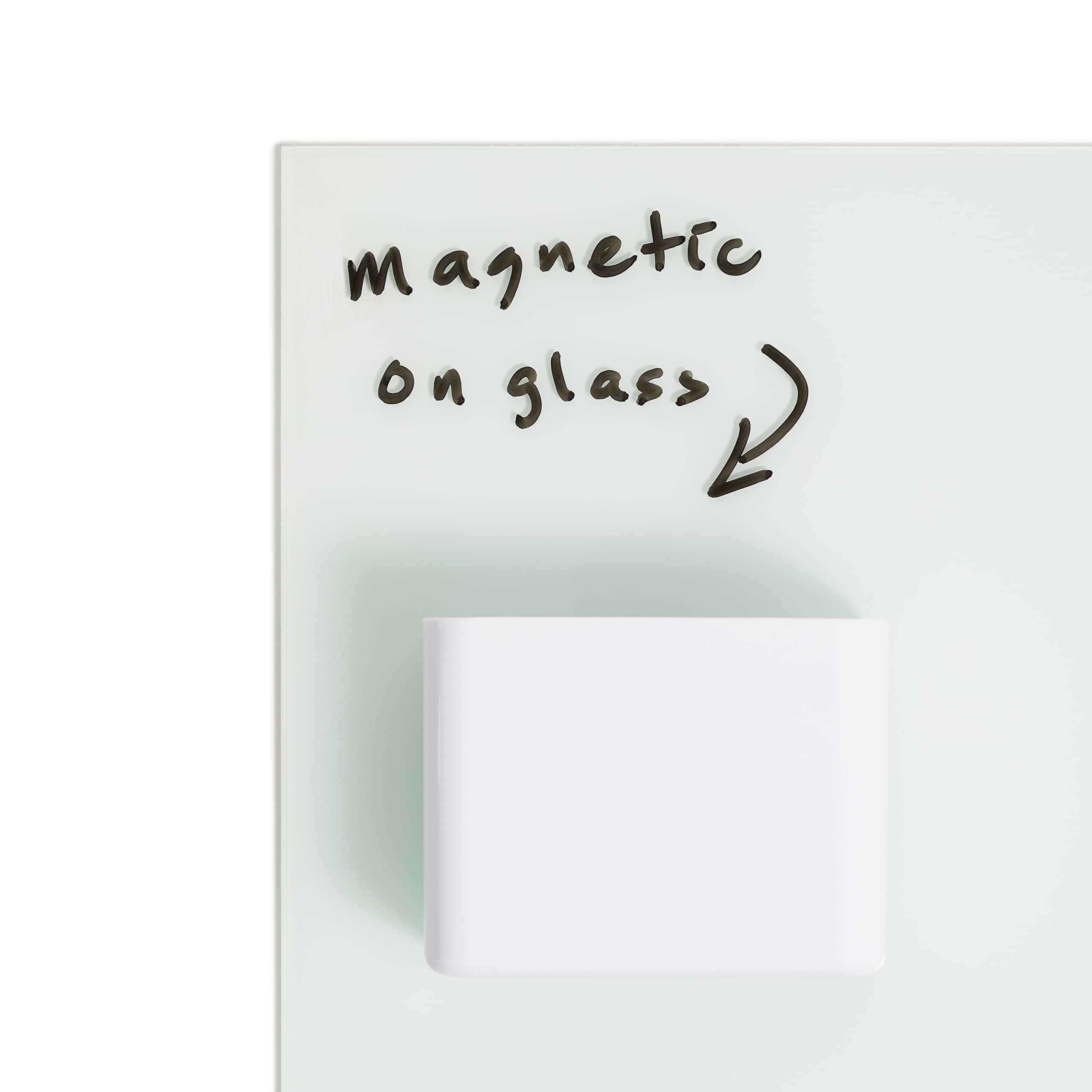 U Brands High Strength Magnetic Utility Cup for Glass Boards and Easels, White, 1 Count