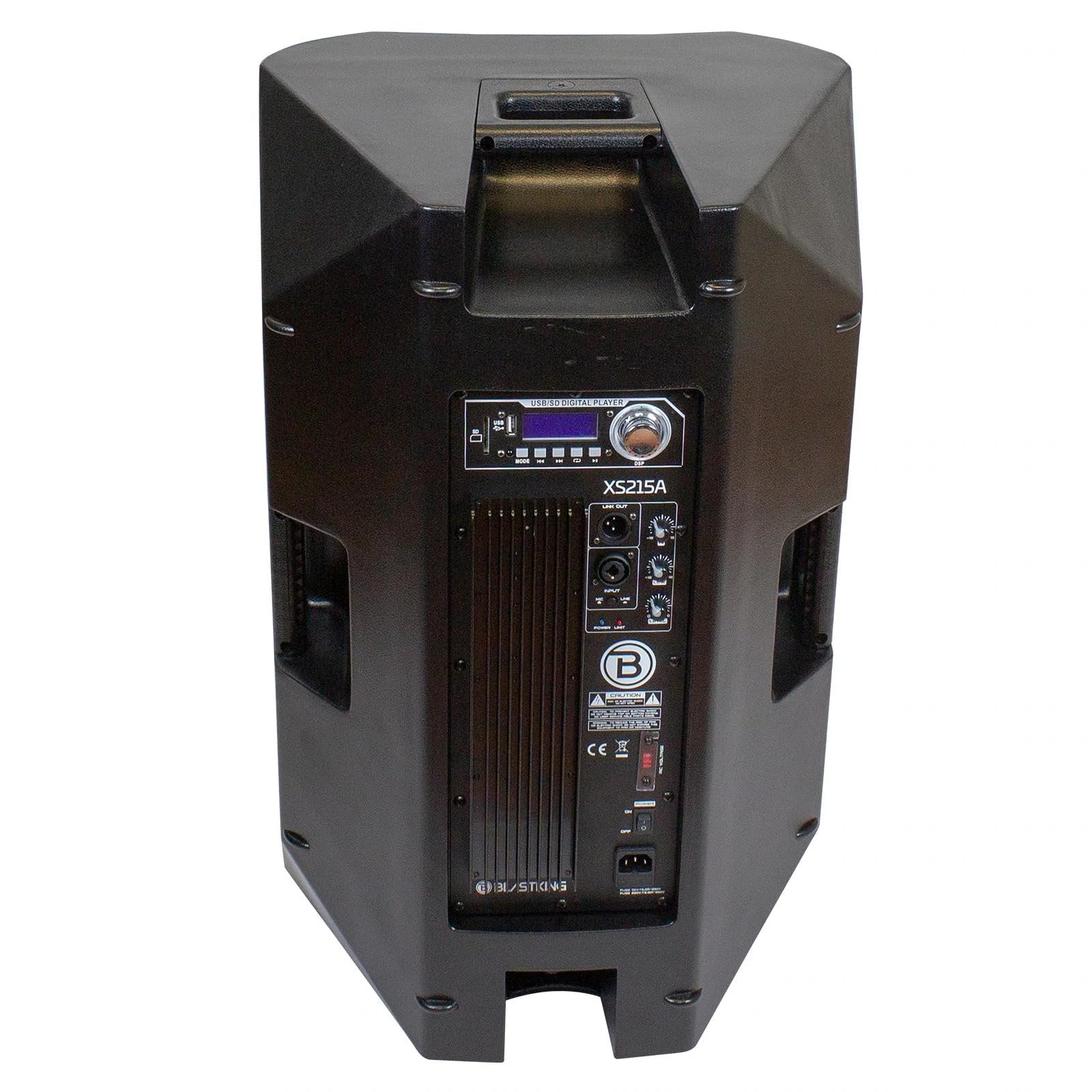 Blastking XS215A 1000 Watts 15 inch 2-way Active Loudspeaker w/Bluetooth and MP3 Player