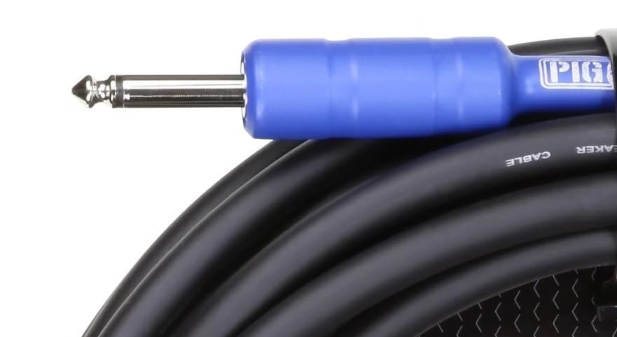 PigHog PHSC100 Speaker Cable 100-Feet 14 Gauge Wire Heat Shrink Protected 1/4-inch Connectors 9.2mm PVC Outer Covering