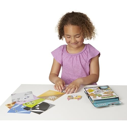 Melissa & Doug On the Go Origami Animals Craft Activity Set - 38 Stickers, 40 Origami Papers - Travel Activity, Arts And Crafts, kids for Ages 5+
