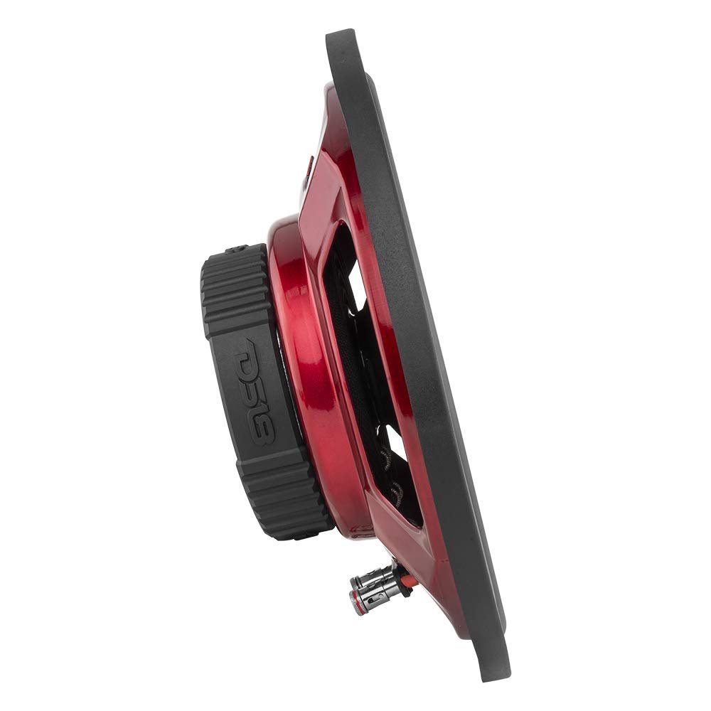 DS18 SRW12.4 Shallow Subwoofer - 12" Speaker, 440 MAX Power, 220W RMS, Rubber Edge and Paper Cone, Red Steel Basket, Voice Coil 4 Ohm Impedance