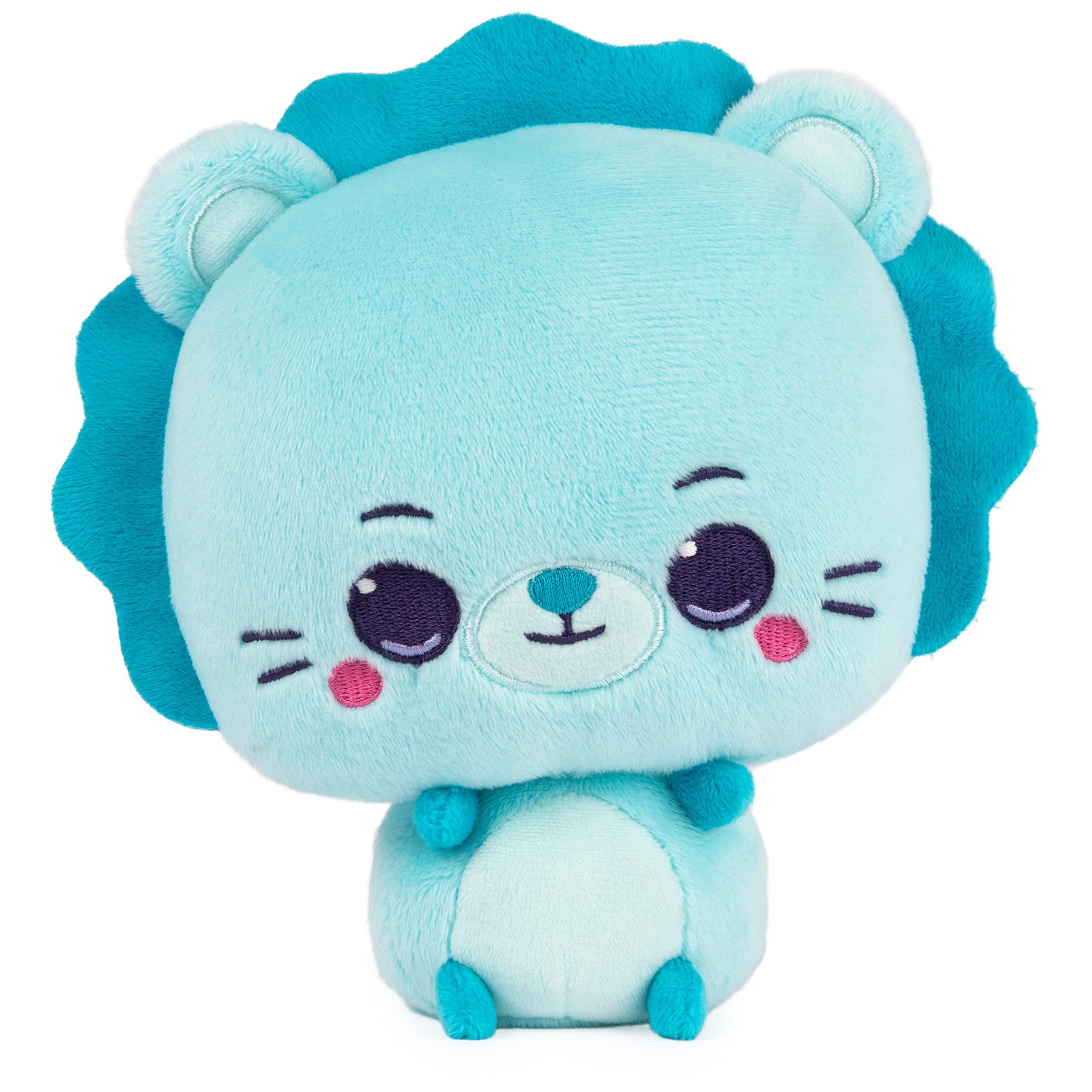 GUND Drops, Roger Roars, Expressive Premium Stuffed Animal Soft Plush Pet, Blue Lion, 6”