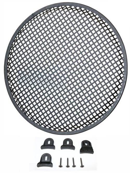 Durable 15-in Diameter Steel Monster Mesh Grill For 15-in Woofers With Hardware Steel Waffle Mesh Rubber Edge Includes Four Slip Resistant Plastic Grill Clamps And Appropriate Screws DEEJAYLED TBH15GR