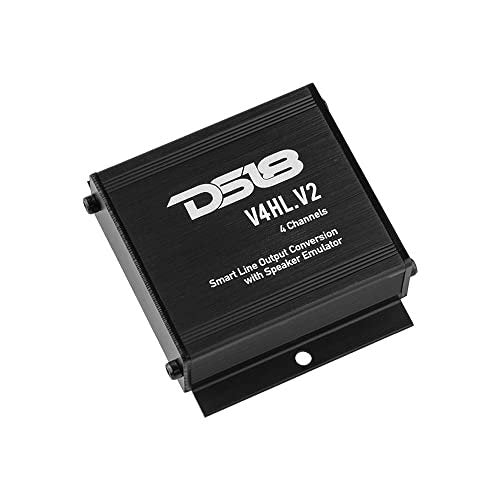 DS18 V4HL.V2 Hi/Lo Converter 4-Channel with Speaker Simulator w/Remote Turn-On Output - High-Level Speaker Signal - Car Stereo Module High to Low