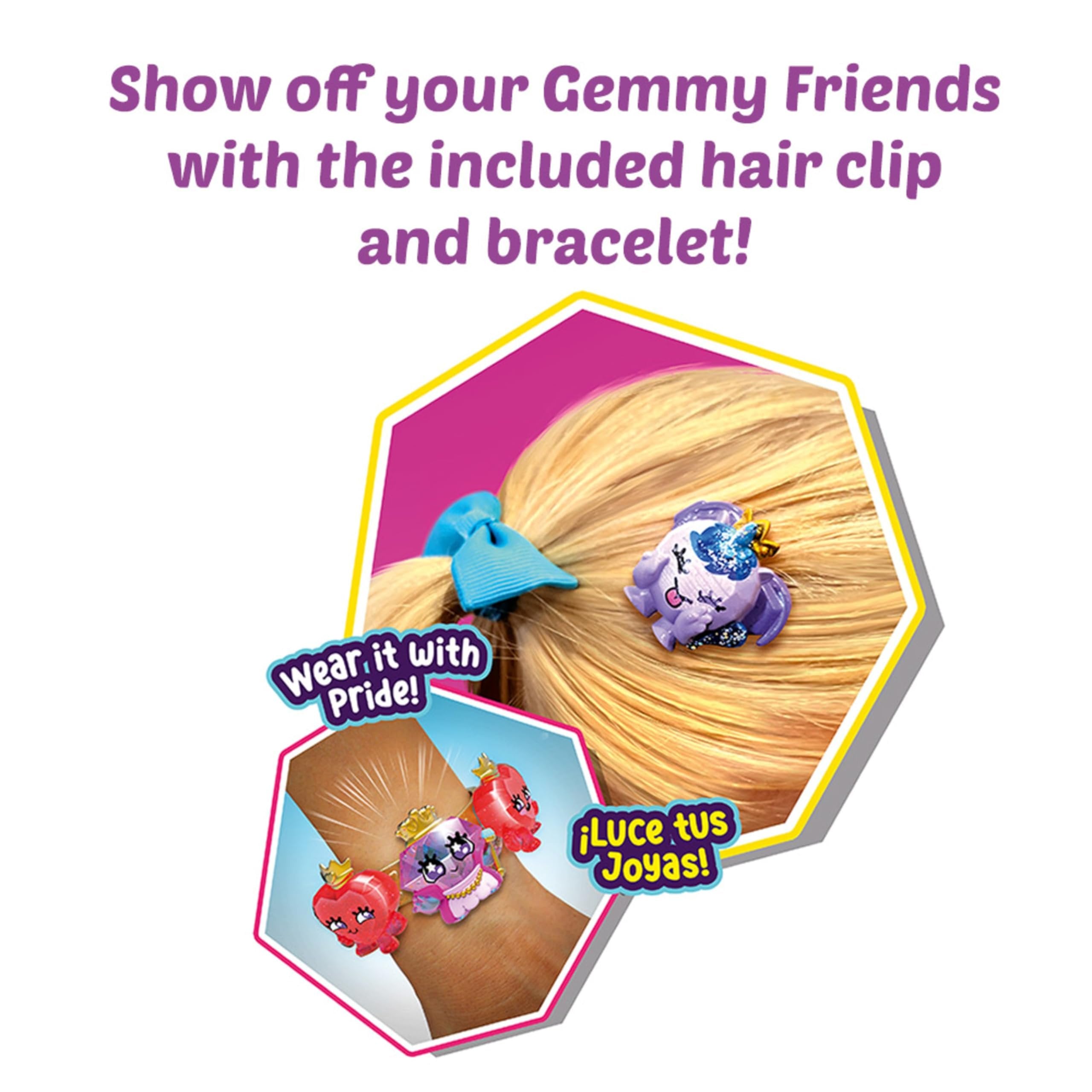 Pinky Promise Gemmy Friends Pretend Play Pack with 12 Surprise Characters — Create Your Own Princess Jewelry Toy — 80 Different Gems to Collect and Wear — Gift for Kids and Girls Ages 4, 5, 6, or 7