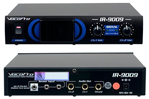 VocoPro Infrared Dual Wireless Microphone System, Black, IR-9009-2 (IR90092)