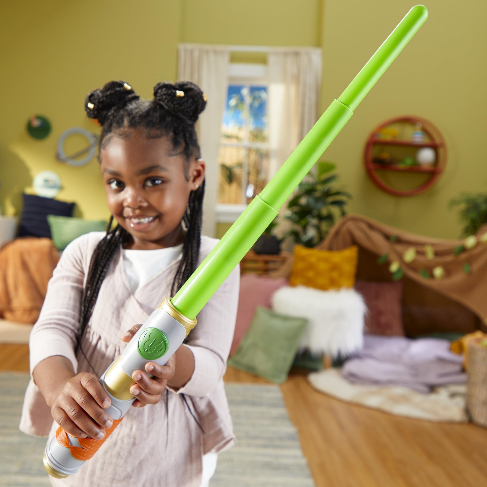 Star Wars: Young Jedi Adventures Kai Brightstar Green Extendable Lightsaber, Toys, Preschool Toys for 3 Year Old Boys & Girls