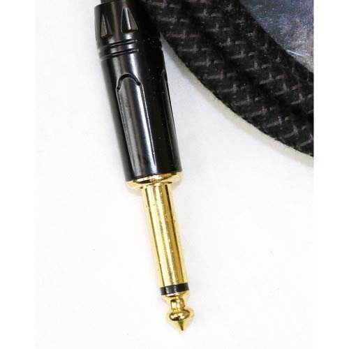 Deejay LED 6 Foot Length 1/4-in to 1/4-in Instrument Audio Cable with Black Braided Fabric Quality Outer Jacket - TBHJTJ6