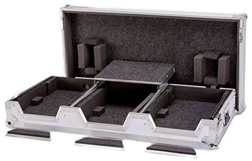Durable Fly Drive Case For Two Solid Rack Rails Spring Action Handles Easy Locking Fit And Tongue Industrial Strength Latches And Rubber Feet Dual Anchor Rivets DEEJAY LED TBHCDJDJMWLTWH