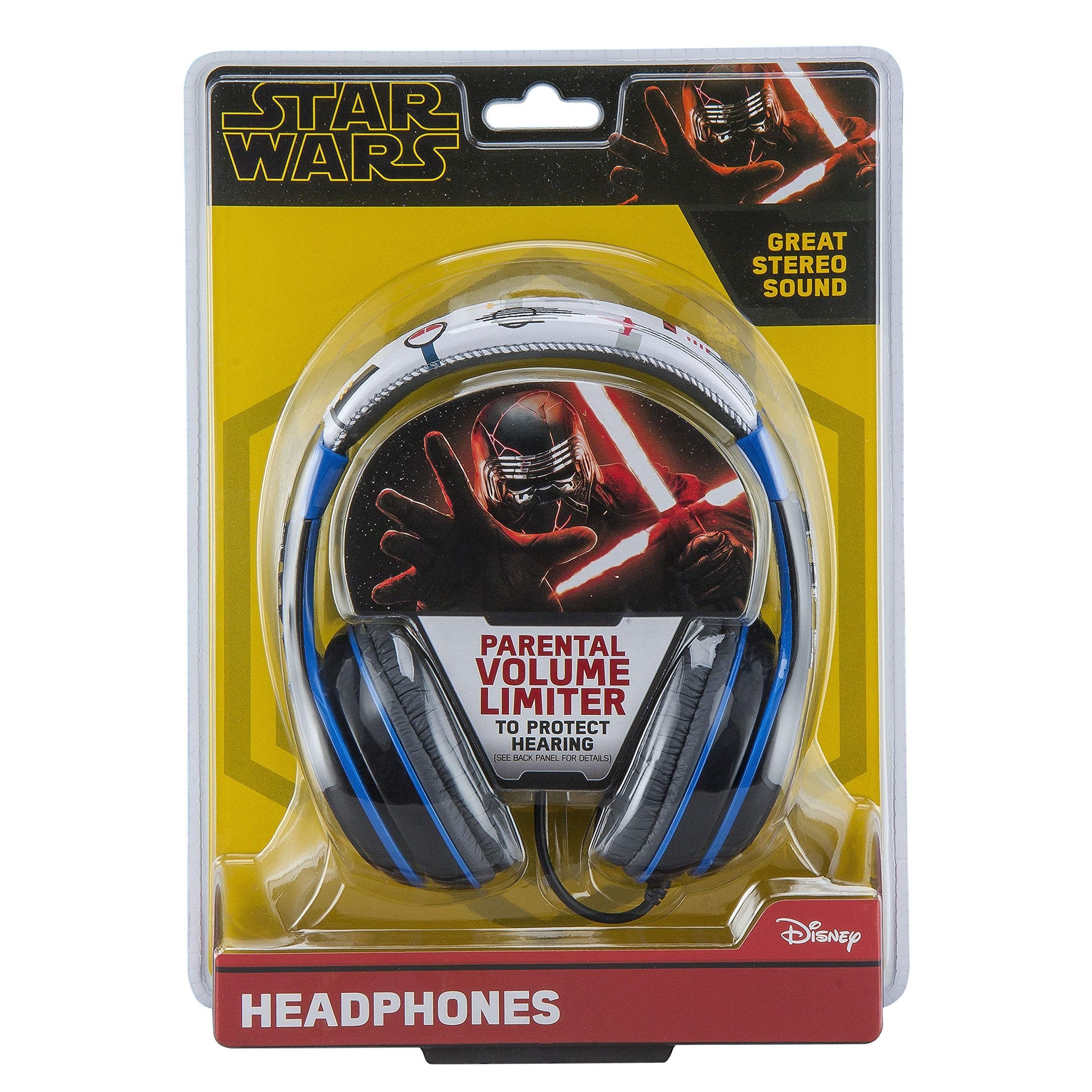 eKids Star Wars Ep 9 Kids Headphones, Adjustable Headband, Stereo Sound, 3.5Mm Jack, Wired Headphones for Kids, Volume Control, Foldable, Childrens Headphones Over Ear for School Home Travel (140)