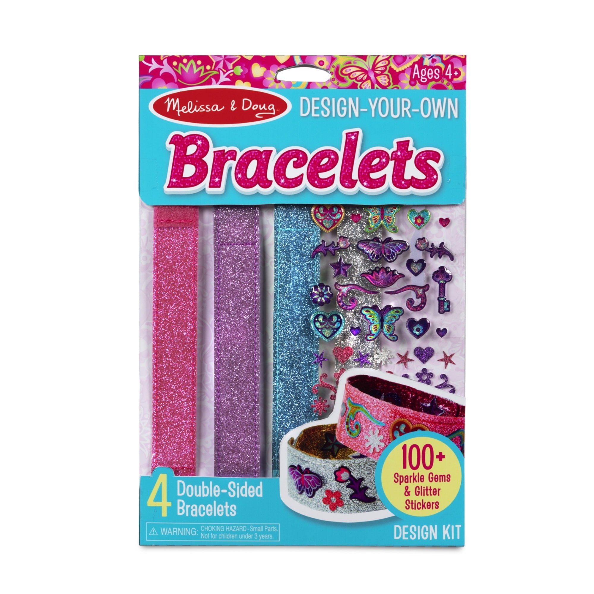 Melissa & Doug Design-Your-Own Bracelets With 100+ Sparkle Gem and Glitter Stickers
