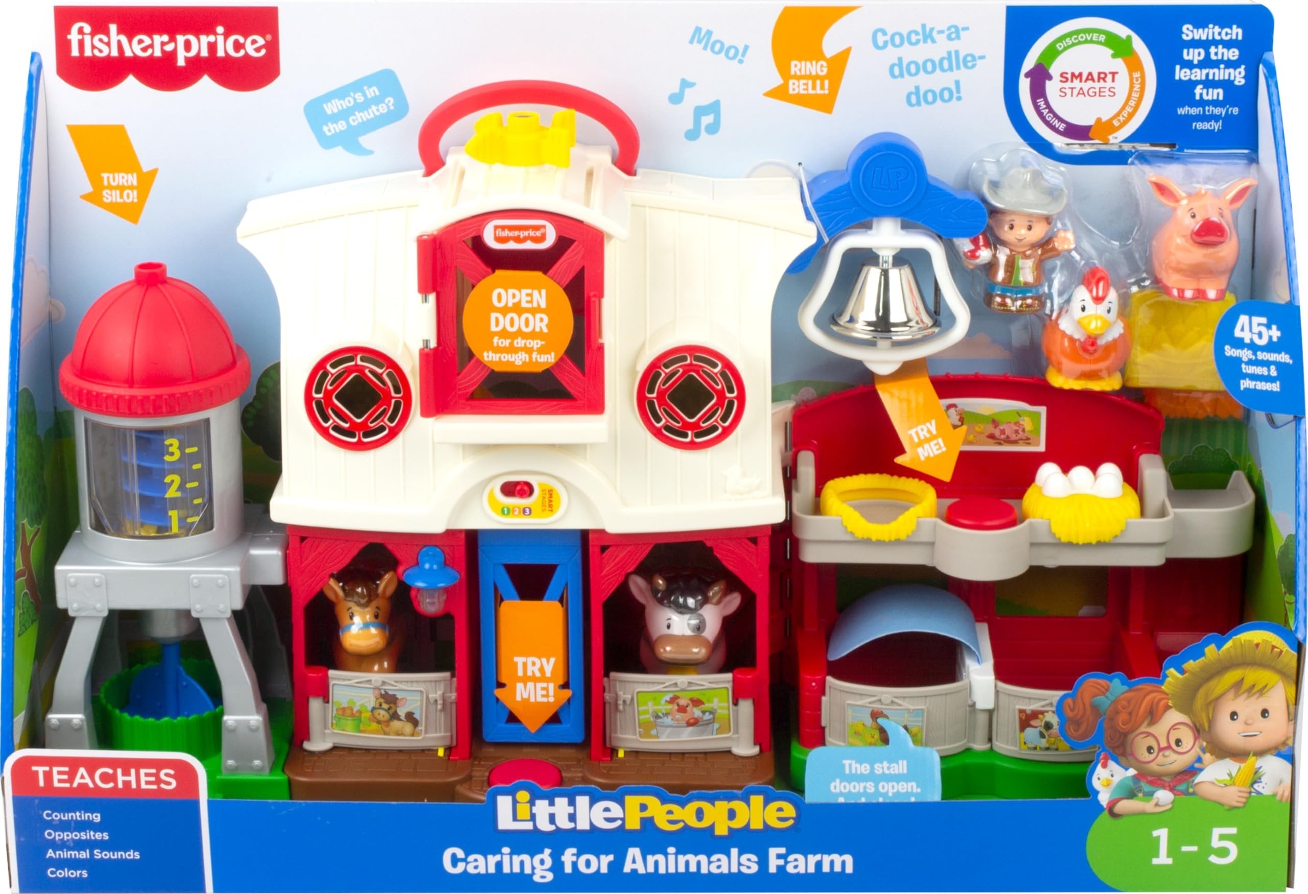Fisher-Price Little People Toddler Learning Toy Caring for Animals Farm Electronic Playset for Preschool Pretend Play Kids Ages 1+ Years