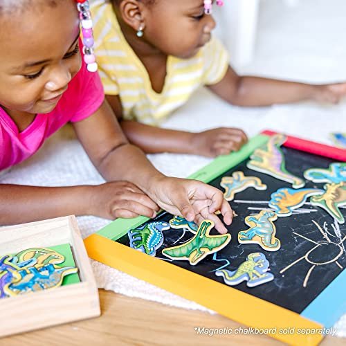 Melissa & Doug Magnetic Wooden Dinosaurs in a Wooden Storage Box (20 pcs)