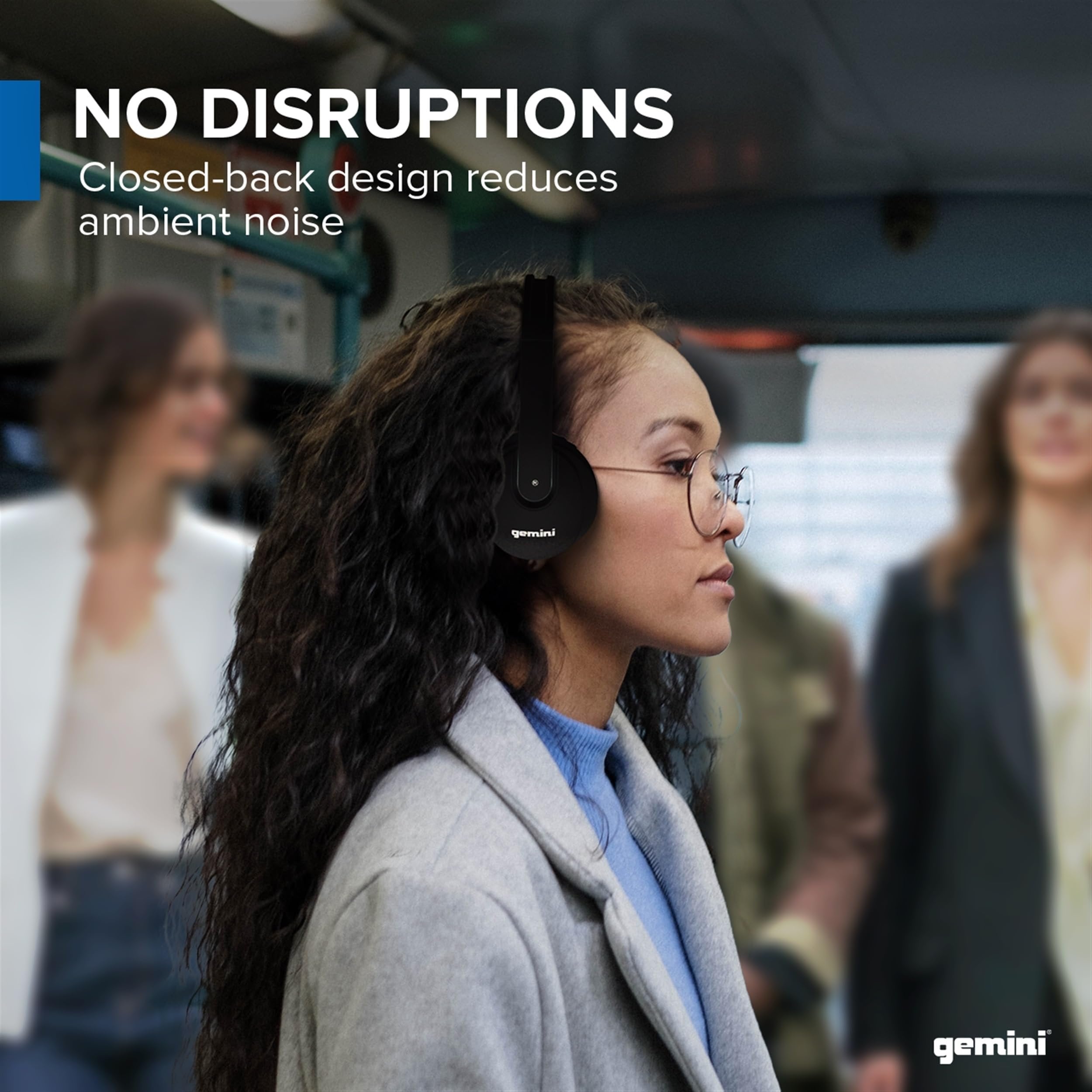 Gemini Sound DJX-200 Black Professional DJ Headphones - Over-Ear Monitor with 40mm Drivers, Ultra-Comfort Ear Cups, Noise Isolation, Lightweight Design for DJing, Gaming, Podcasting, Music Production