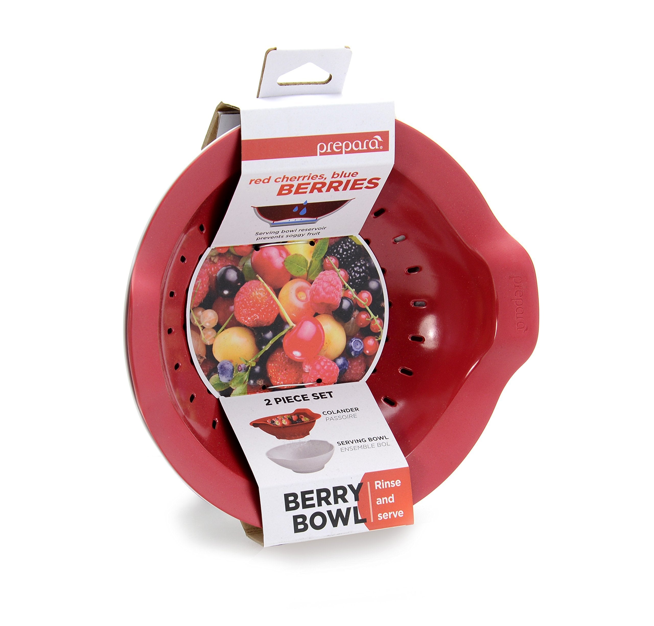Prepara Metropolitan Berry Bowl, Medium, Red/White