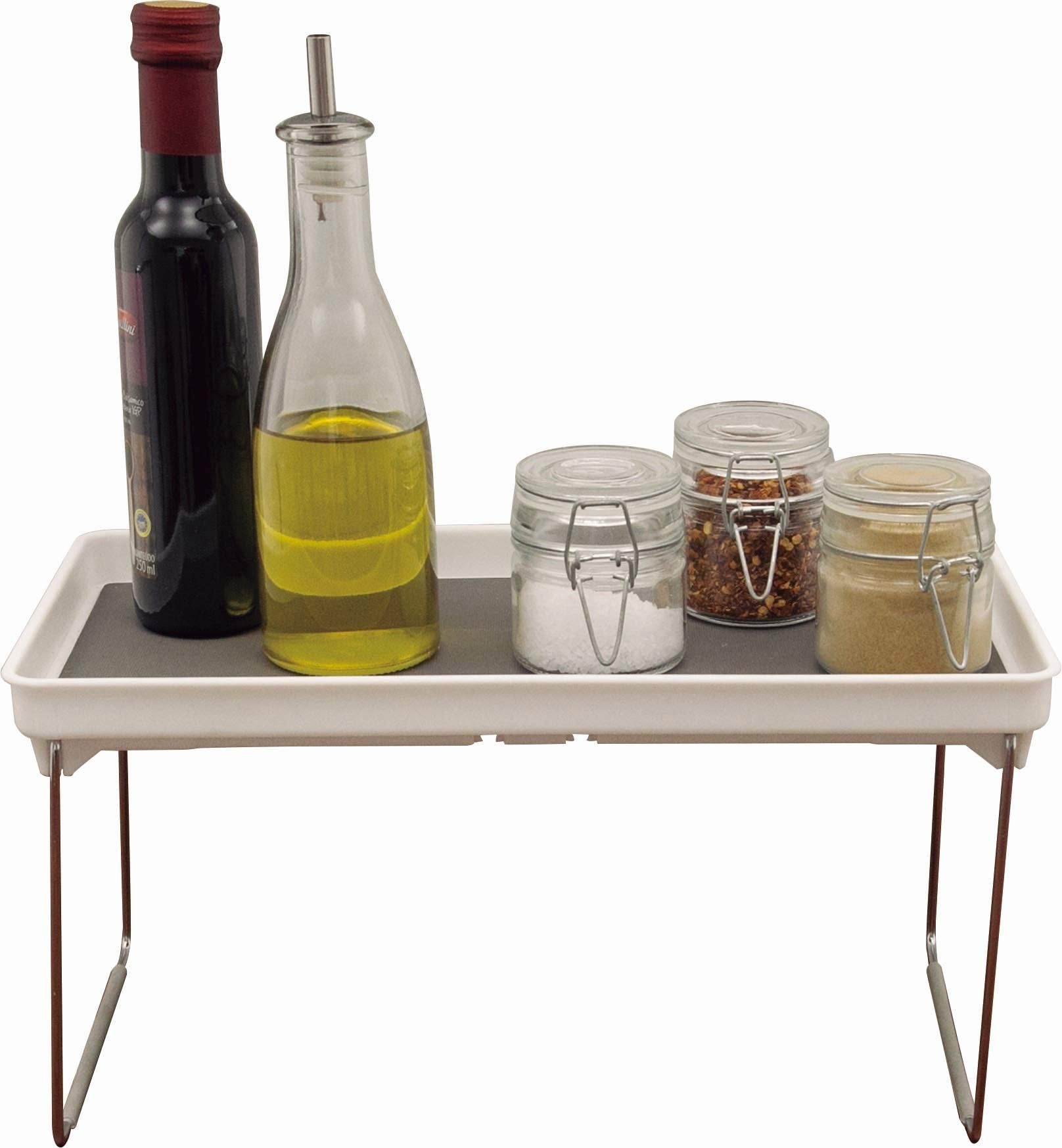 Home Basics Foldable Rubber Lined Plastic Kitchen Organizer Rack (2)
