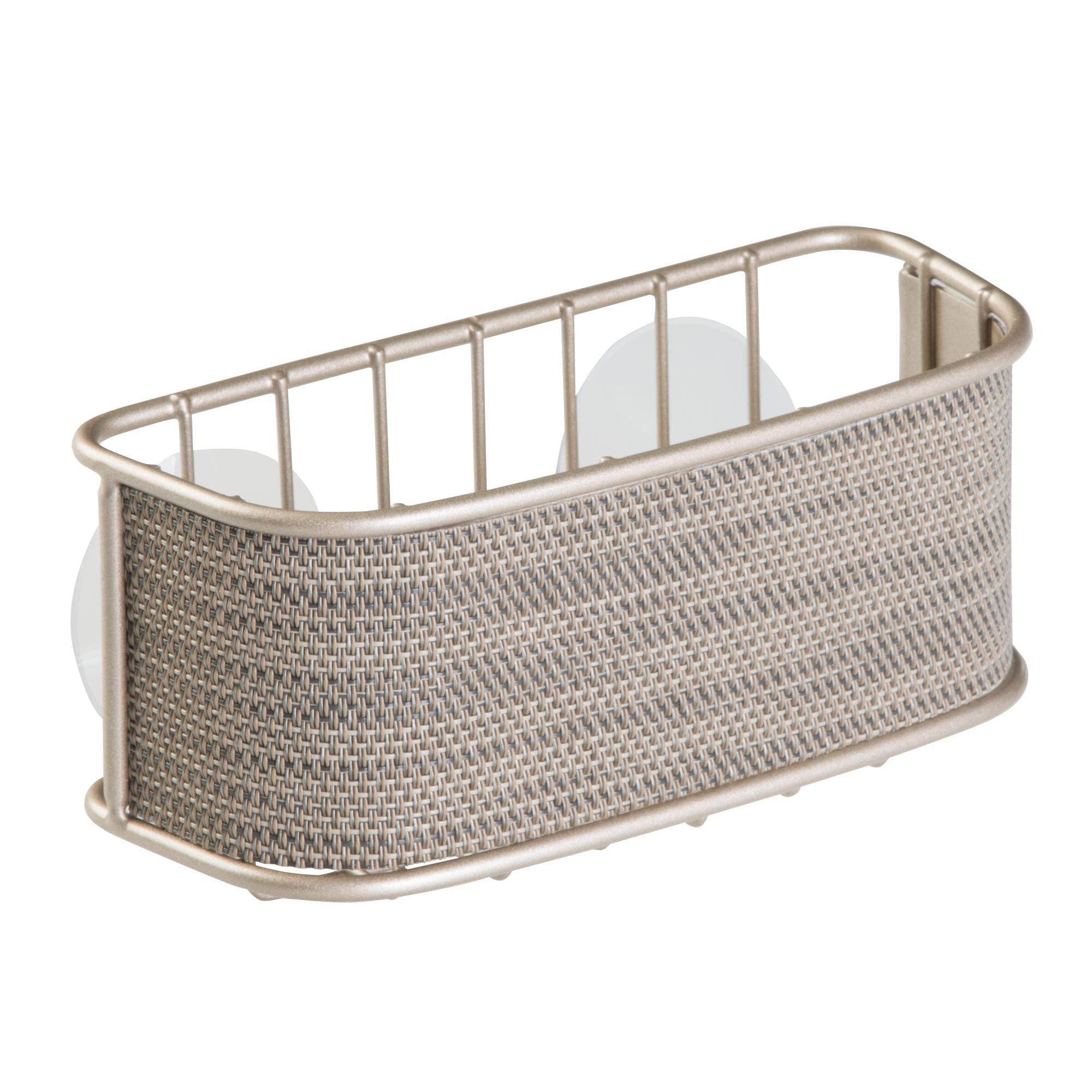 iDesign Twillo Suction Sink Center, 7.62 x 16.51 x 6.604 cm, Pearl Champagne, 4 Piece