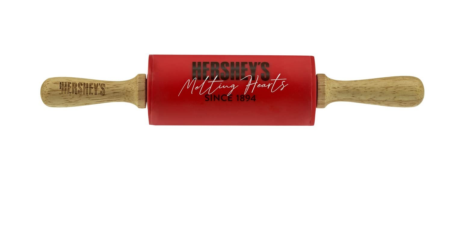 Godinger Hershey's Silicone Rolling Pin – Non-Stick Mini Rolling Pin, 6-Inch, Red – Ideal for Baking, Dough, and Pastry Prep