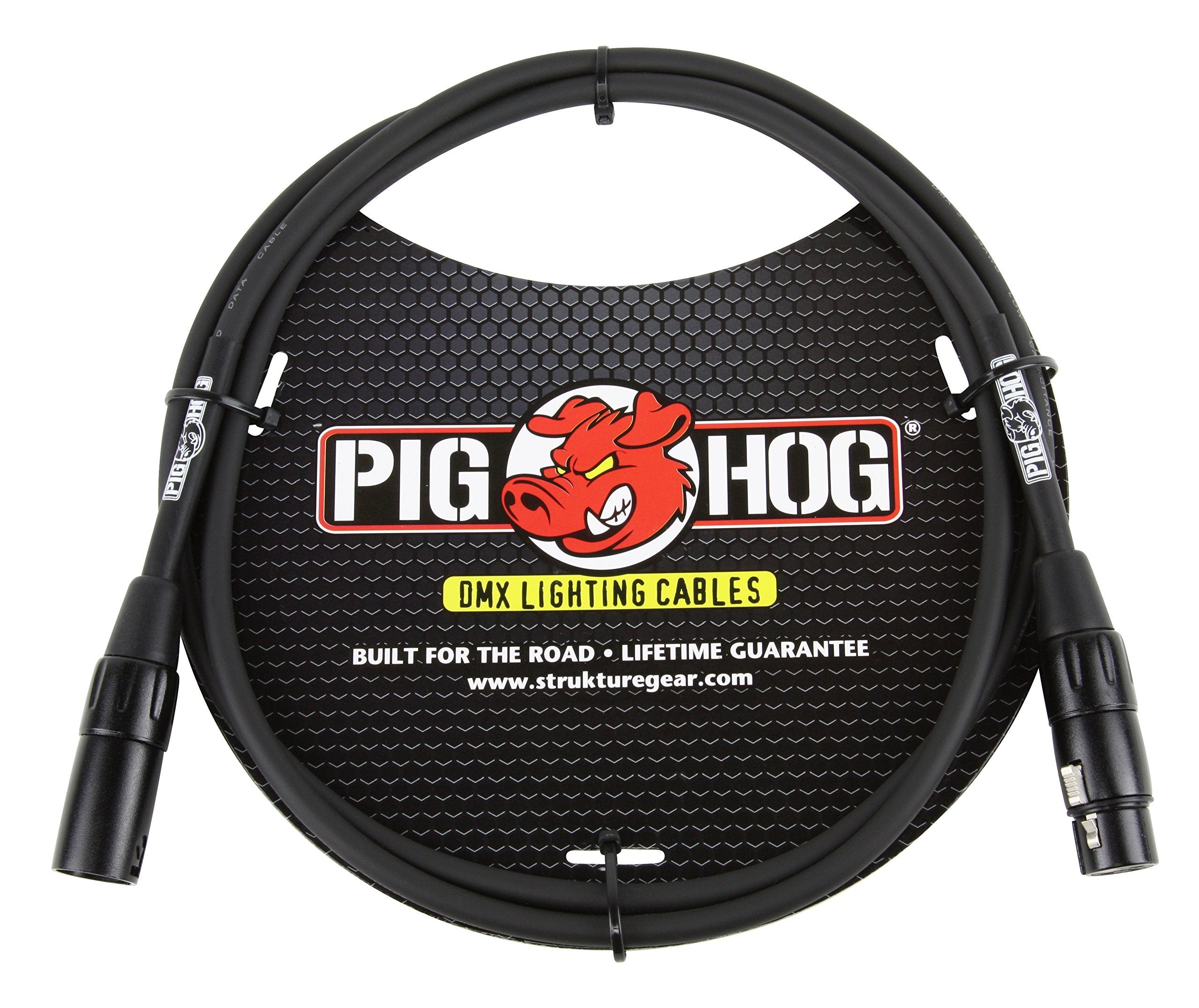 Pig Hog PHDMX5 3-Pin DMX Lighting Cable, 5 Feet , Black