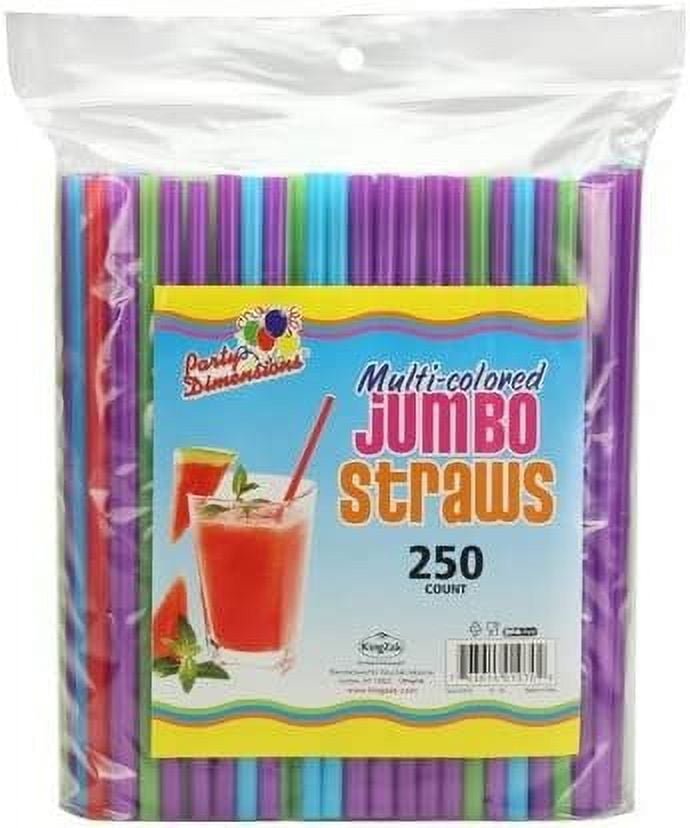 Colorful Multi-Colored Jumbo Straws - Pack of 250 - Vibrant Design - Perfect for Parties & Events