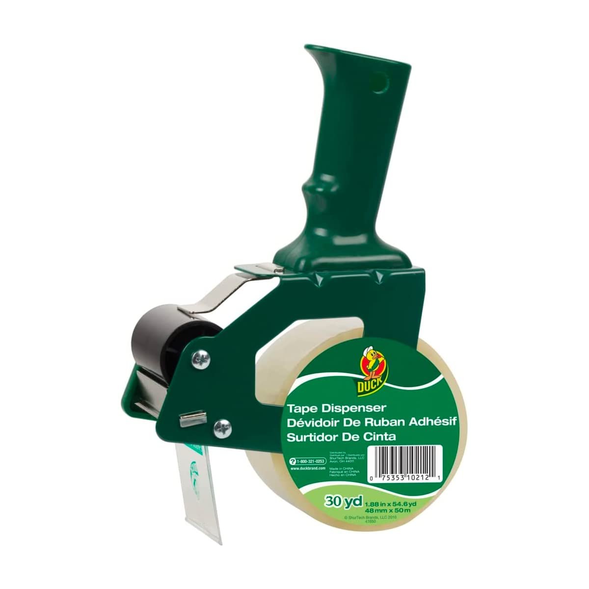Duck Tape Brand 30yd Heavy Duty Clear Packing Tape with Dispenser, Packaging and Shipping Tape