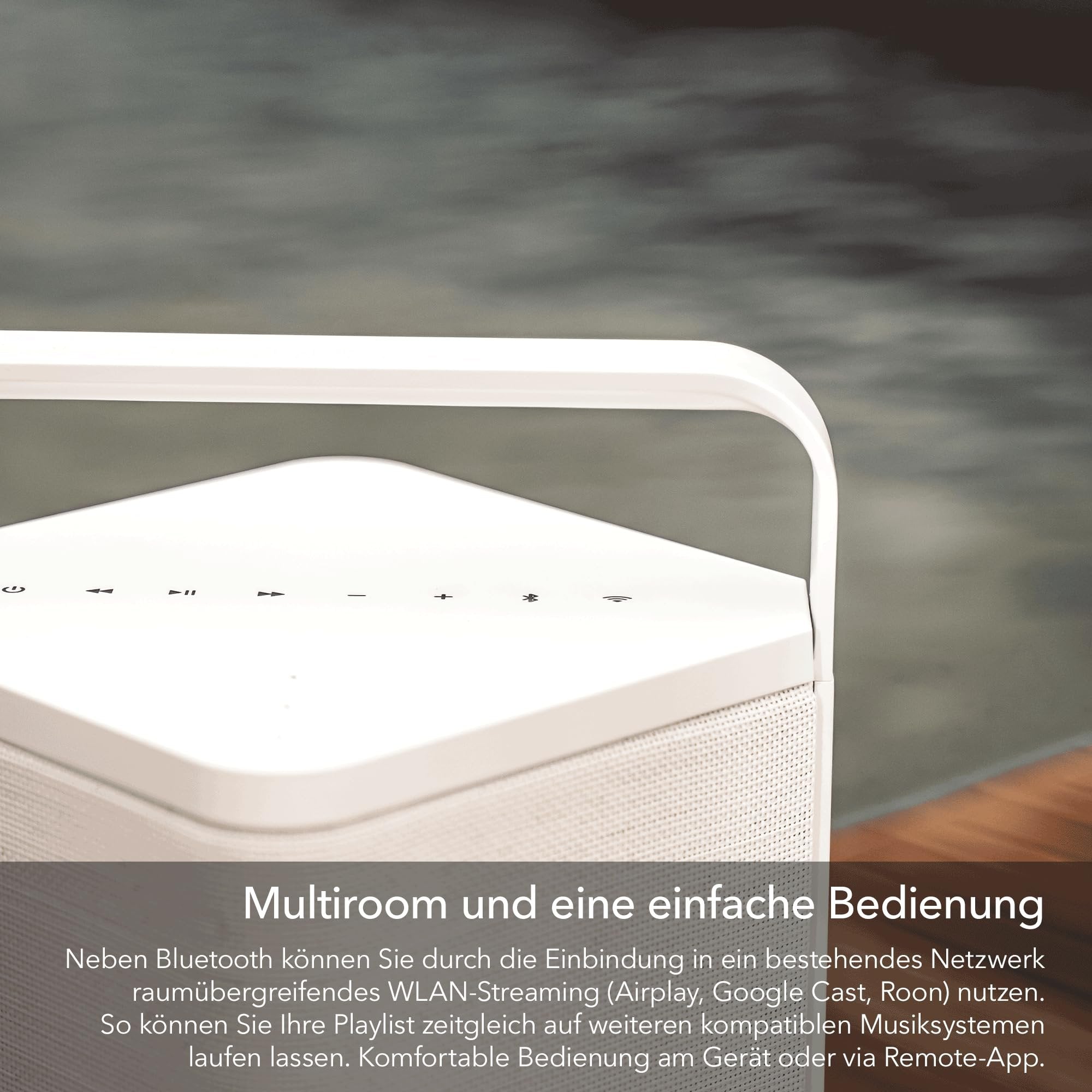 Escape P6AIRWHITE Portable Outdoor BT Speaker W Streaming Hi-Res Multi-Room Audio Streaming Audiophile Speakers Equipped with 6.5-inch Subwoofer - White