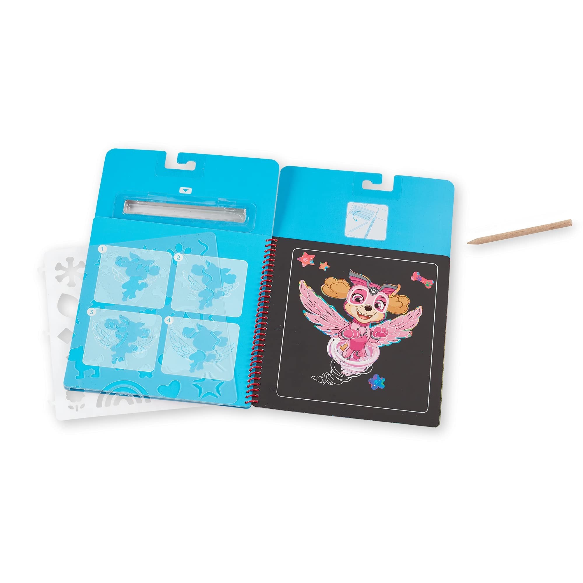 Melissa & Doug PAW Patrol Scratch Art Pad - Skye Colour Reveal Travel Activity Pad