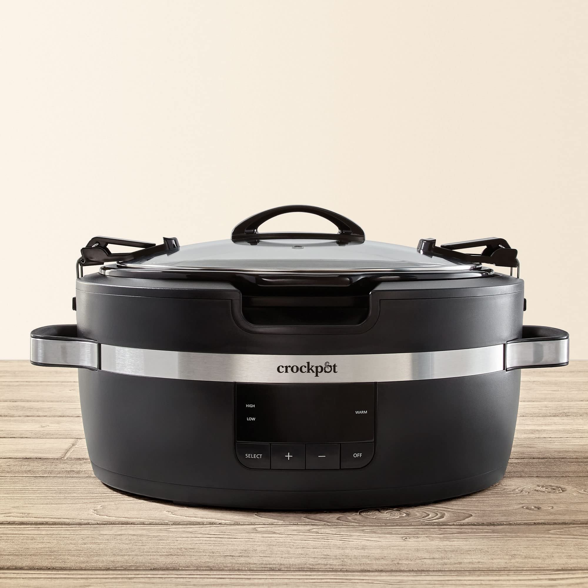 Crockpot Thermoshield Easy Carry Handles |6 Quart Manual Slow Cooker, Black