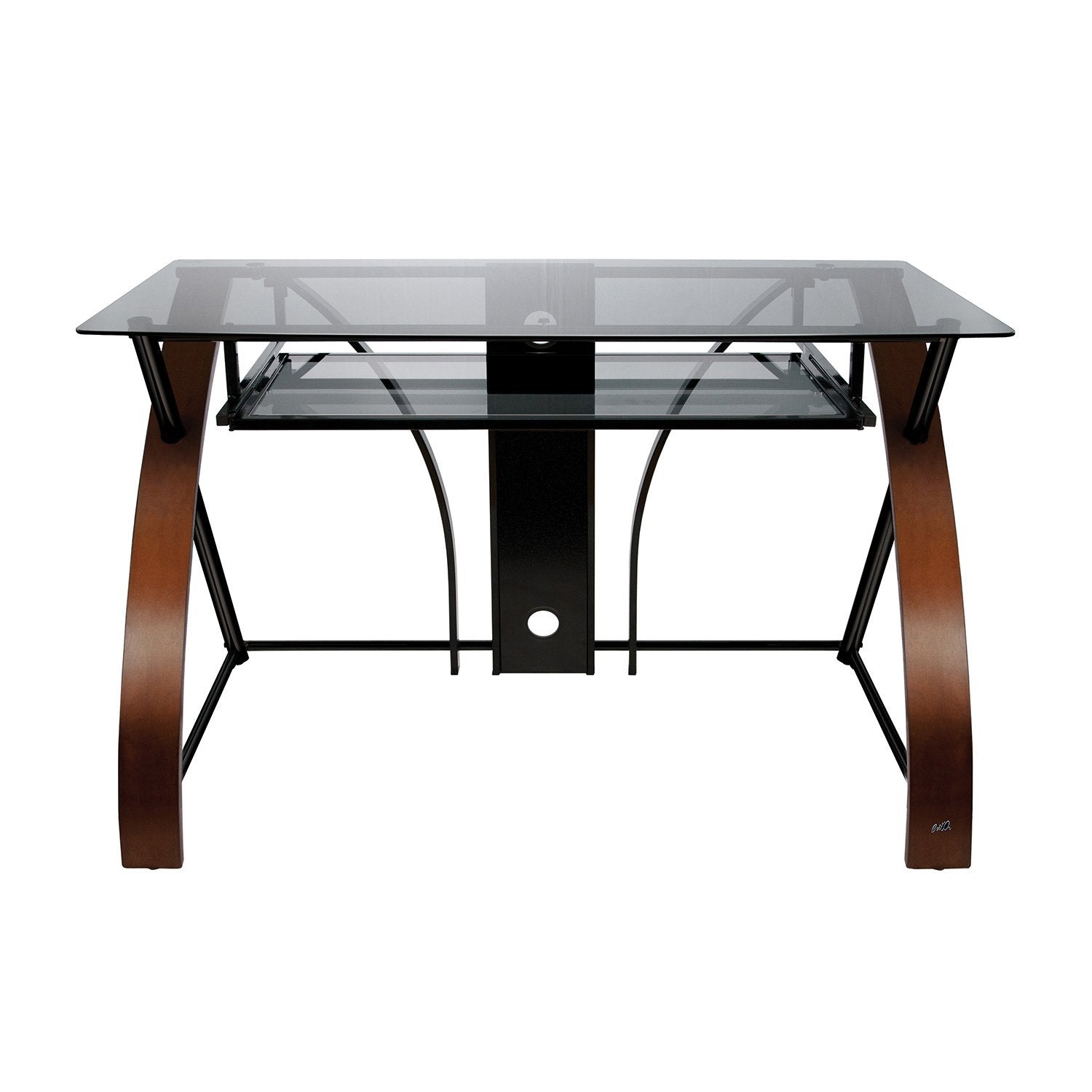 Bell'O Computer Desk with Keyboard Tray, Espresso/Black