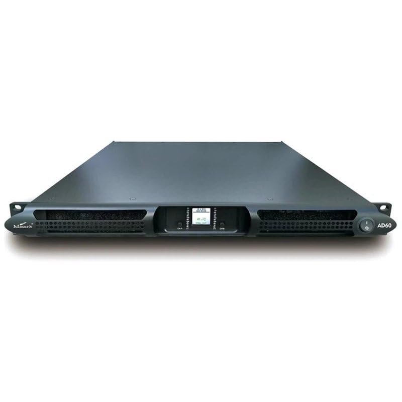 ADMARK AD-60 Class-D Pro Audio Amplifier 2 Channel Portable Efficient Audio Setup Built-in Protection Against Short Circuits Overloads Overheating
