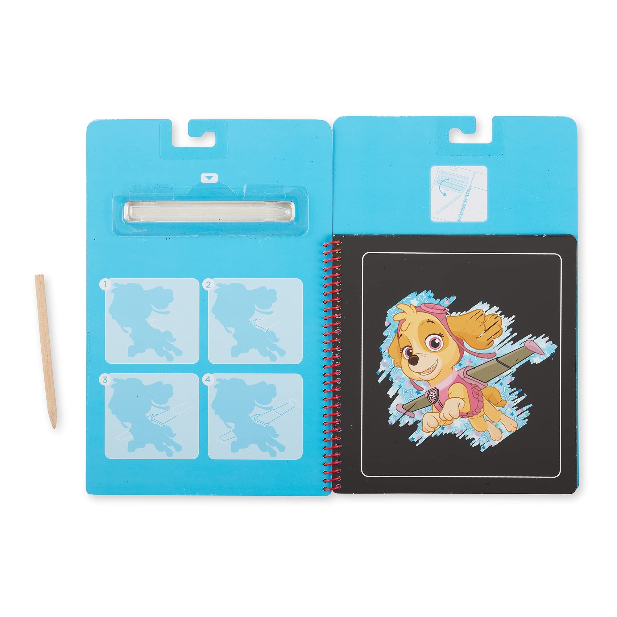 Melissa & Doug PAW Patrol Scratch Art Pad - Skye Colour Reveal Travel Activity Pad