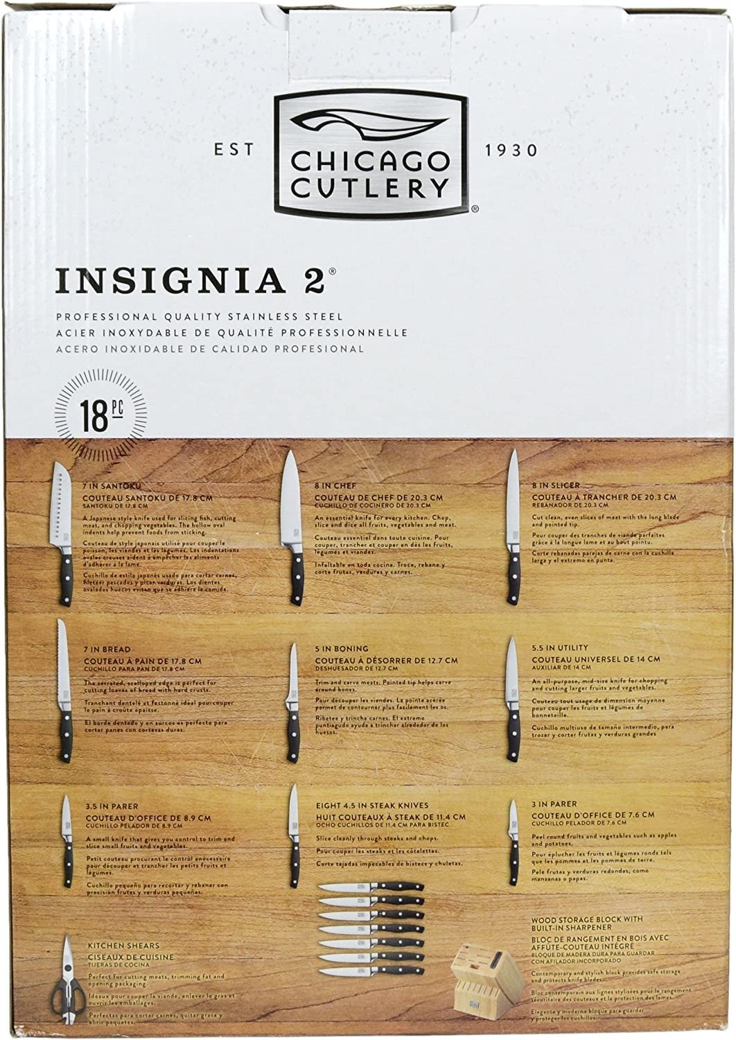 Chicago Cutlery Insignia2 18-Piece Knife Block Set w/ Knife Sharpener 1117756
