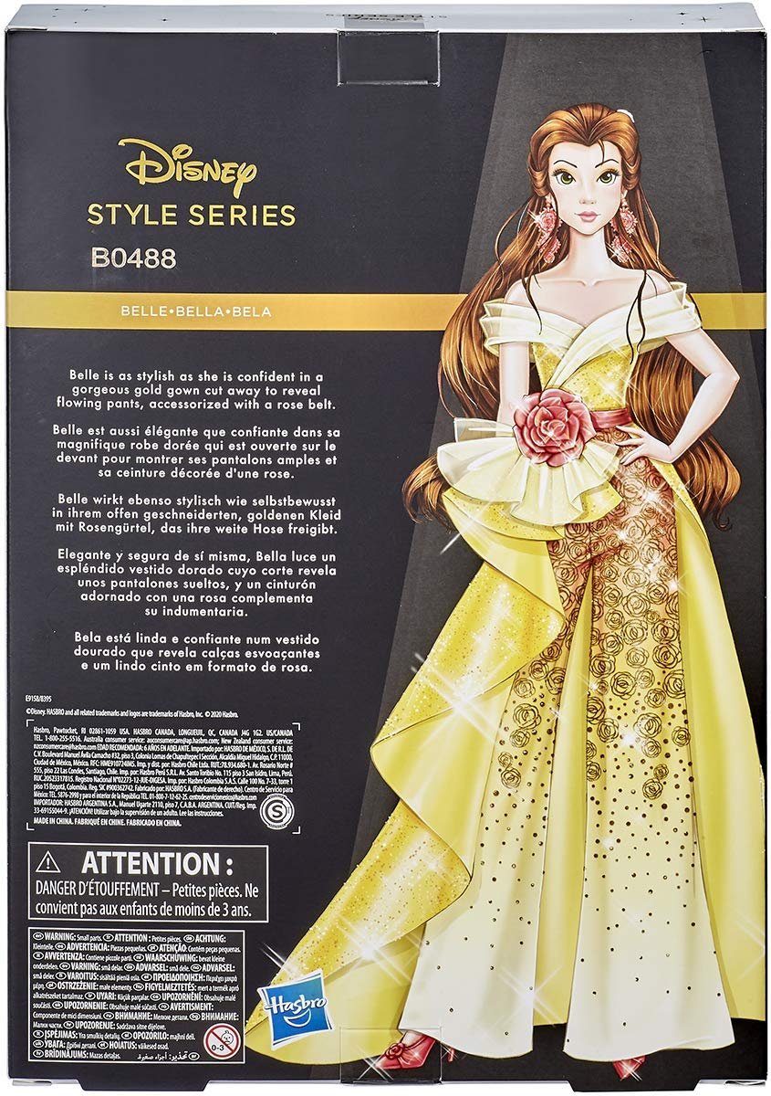 Disney Princess Style Series 08 Belle, Contemporary Style Fashion Doll with Accessories, Collectable Toy for Girls 6 Years and Up