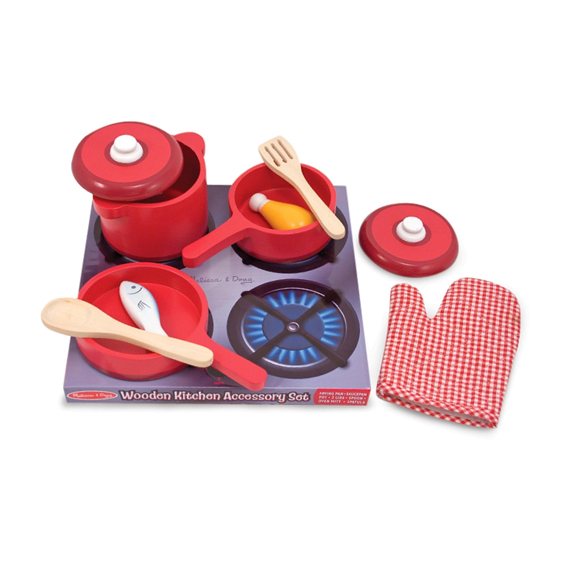 Melissa & Doug Wooden Toy Kitchen Accessory Set Pretend Play Play Food 3+ Gift for Boy or Girl