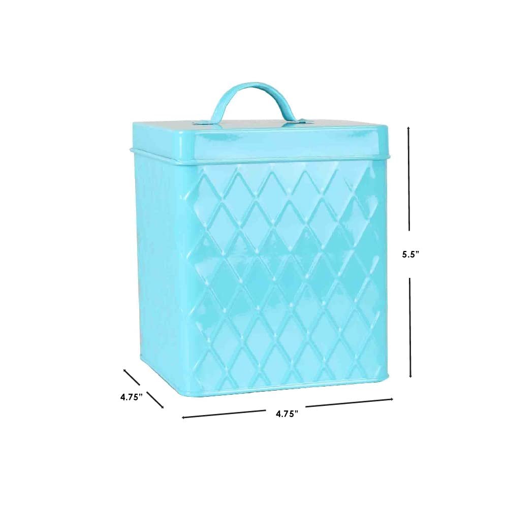 Home Basics Tin Canister/Container for Kitchen Tea, Coffee, Sugar, Cookies, Food, Flour, Baked Goods & Laundry Storage