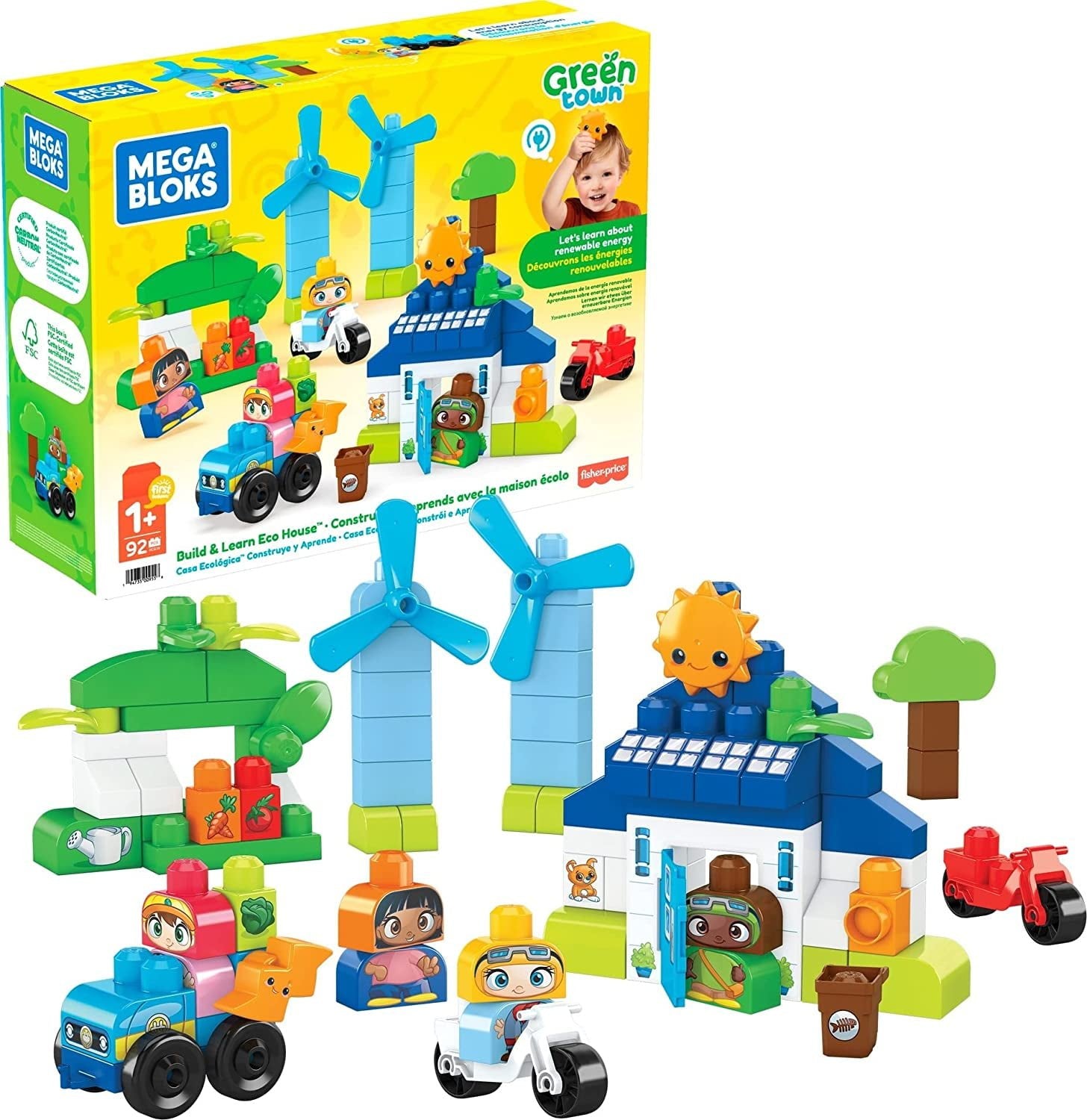 MEGA BLOKS Fisher-Price Toddler Building Blocks Green Town