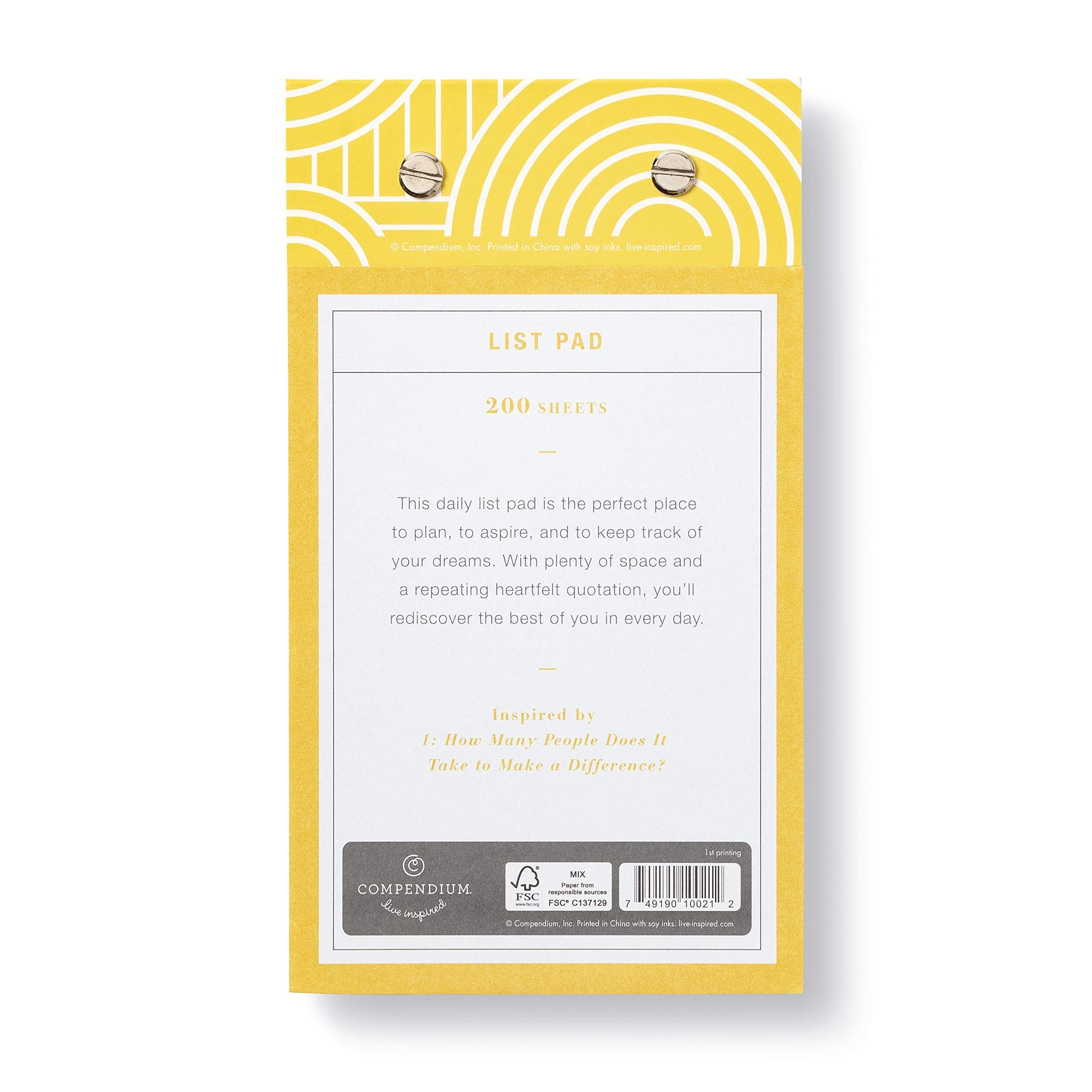 Large List Pad by Compendium: "One is not born into this world to do everything, but to do something."