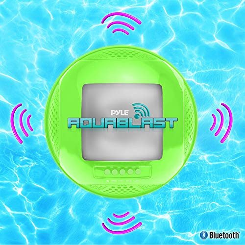 Pyle Portable Waterproof Floating Pool Speaker - Outdoor Wireless Bluetooth Compatible Rechargeable Battery Powered Shower loud Speaker System - USB Charger - iPod Android iPhone - PWR90DBK (Black)
