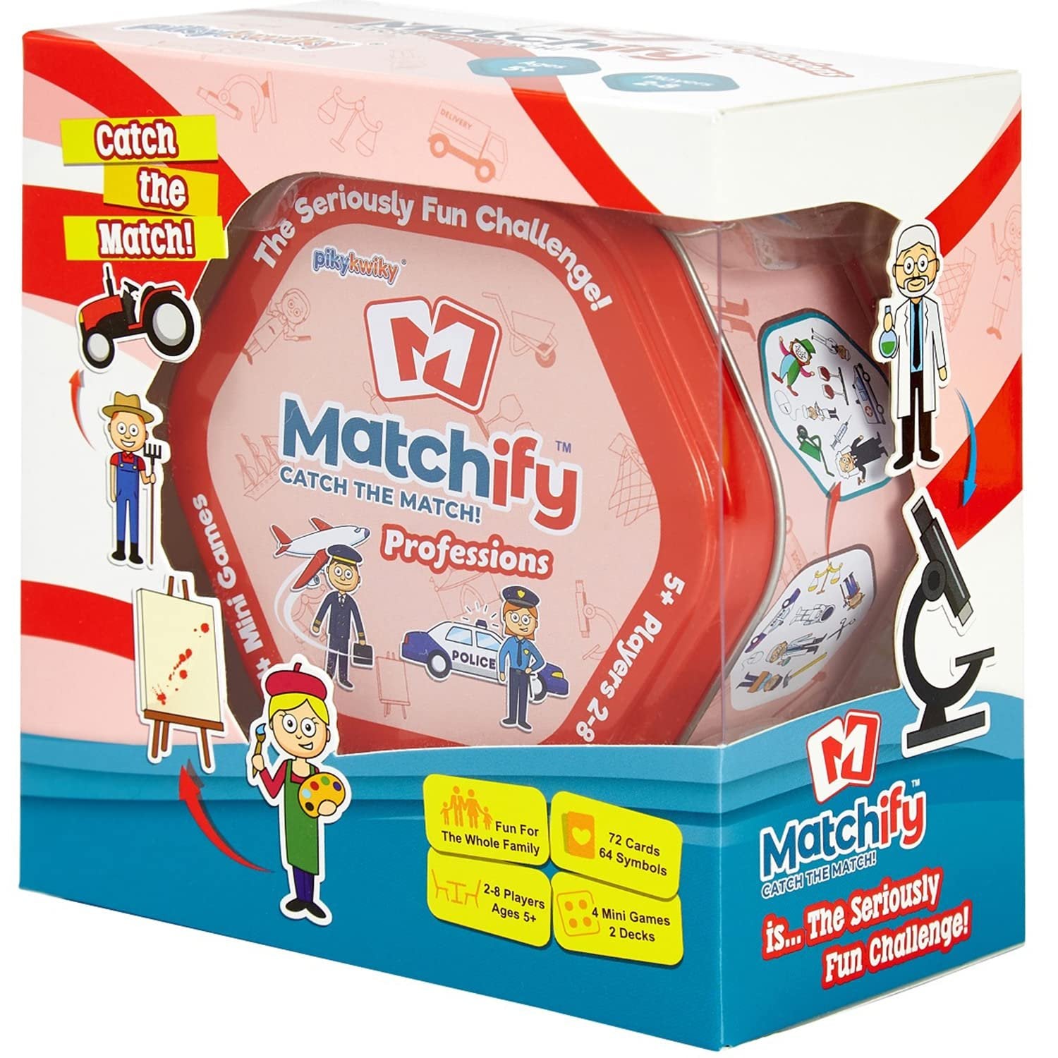 Matchify Card Game: Professions | The Seriously Fun Challenge for Families Kids and Friends Travel Party Card Game - Catch The Match, Spot it, and Shout It Out – Match Crewmates – Learning Game