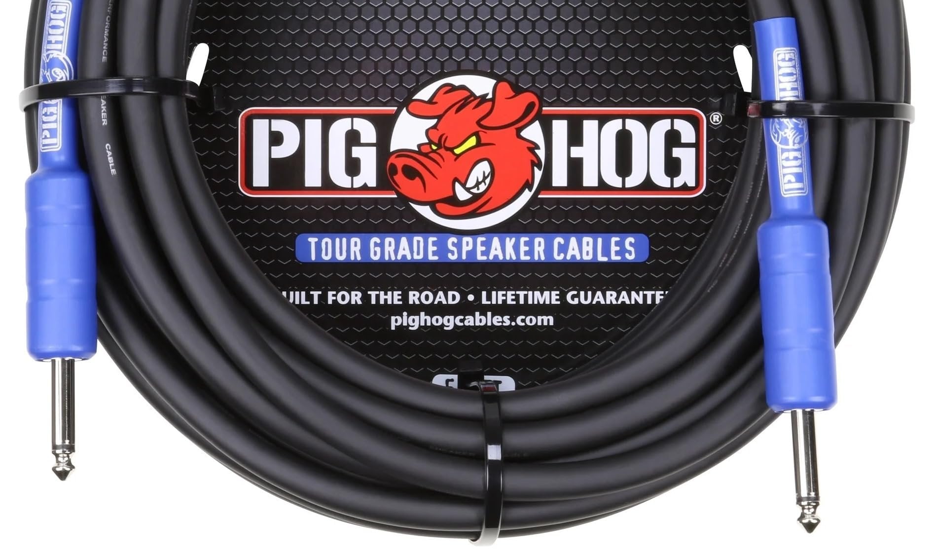 PigHog PHSC100 Speaker Cable 100-Feet 14 Gauge Wire Heat Shrink Protected 1/4-inch Connectors 9.2mm PVC Outer Covering