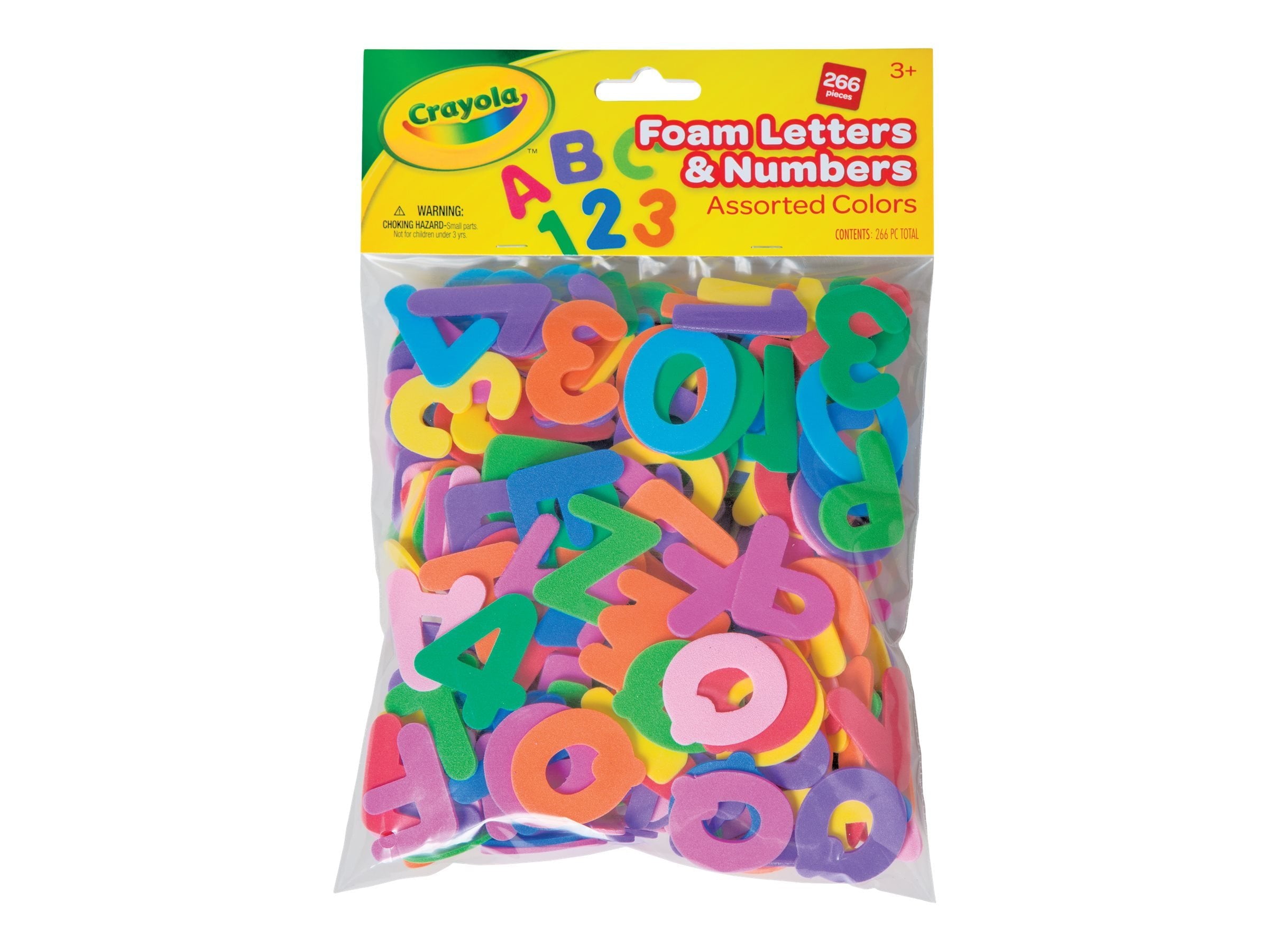 Crayola - Decoration letter and number set - 266 pieces - assorted - blue, yellow, purple, red, orange, pink, light blue, apple green, hot pink, kelly green - foam