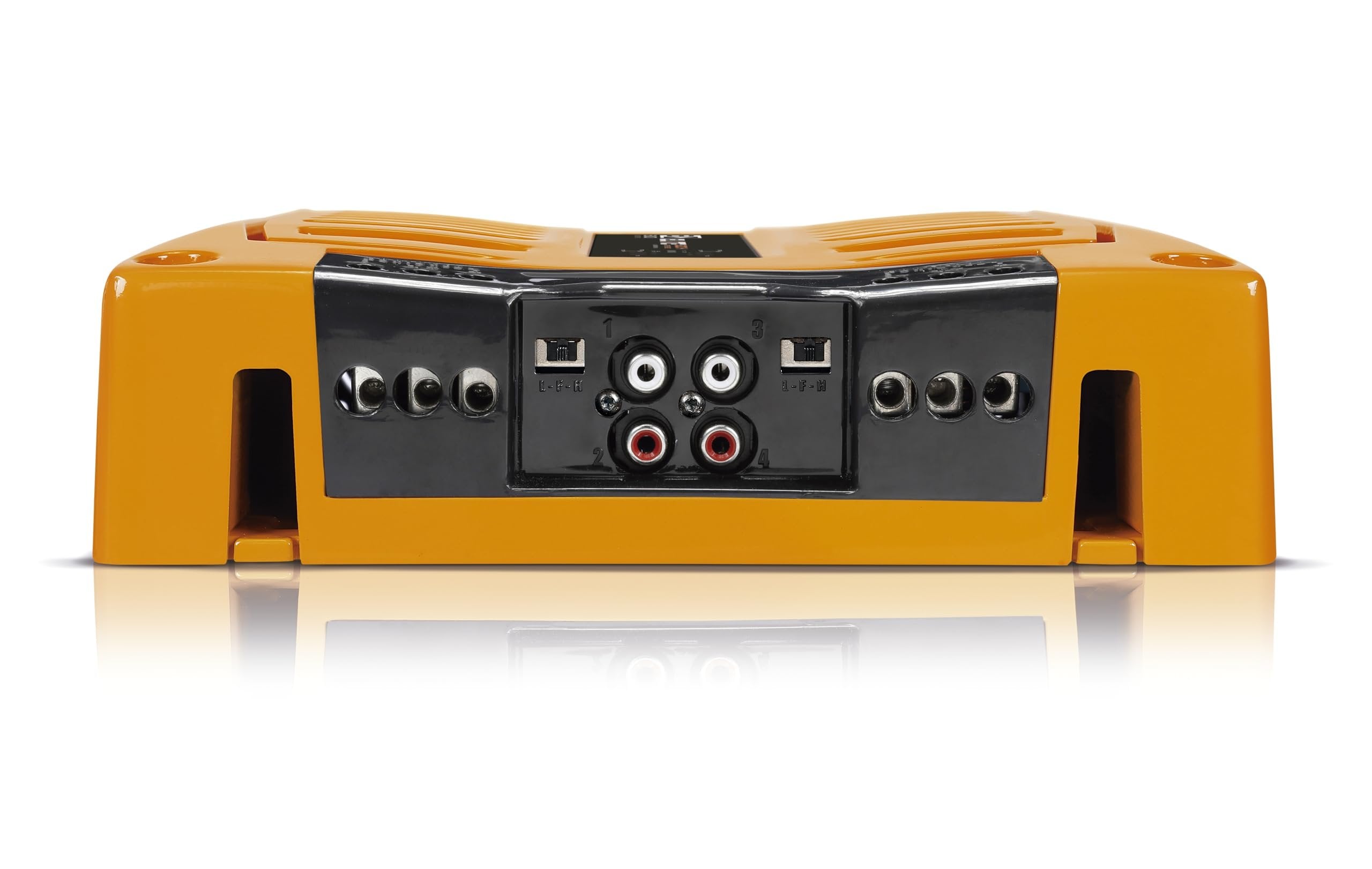 Banda 2000.41OHMORANGE 4-Channel Vehicle Audio Bass Amplifier - 500W High-Powered Mono Bass Amplifier w/Subsonic Filter & Low Pass Filter Stable at 1 ohm, LED Indicators, Sound Specialization, Orange