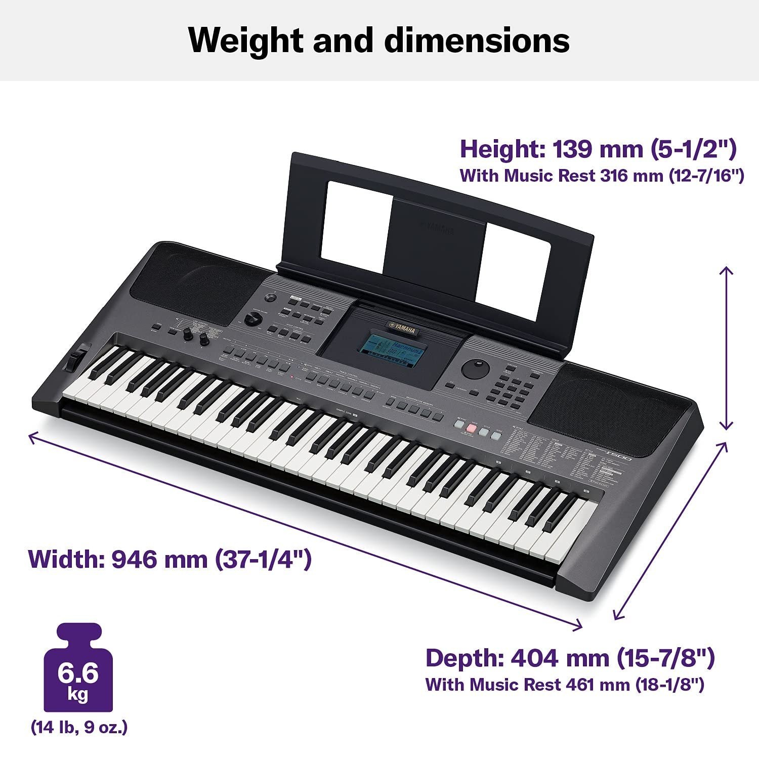 Yamaha PSR-I500 61-Key Portable Keyboard With Indian Voices, Styles and Songs