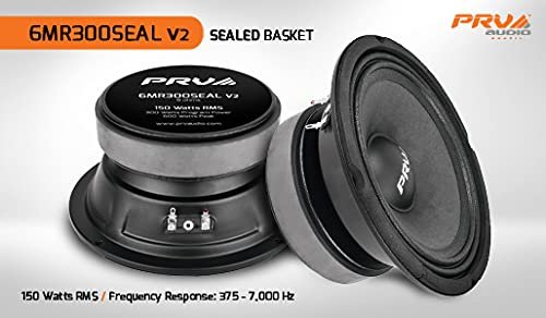 PRV AUDIO 6.5 Inch Midrange Sealed Basket Speaker 6MR300SEAL v2, 300 Watts 8 Ohm - HiFi Enclosures in Home Or Pro Audio (Single)