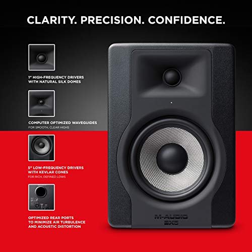 M-Audio Active Studio Monitors for Music Production/Mixing (Pair) and TRS Balanced Interconnect Cables