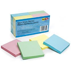 Self-Stick Notes, 3 x 3, Four Pastel Colors, 12 100-Sheet Pads/Pack