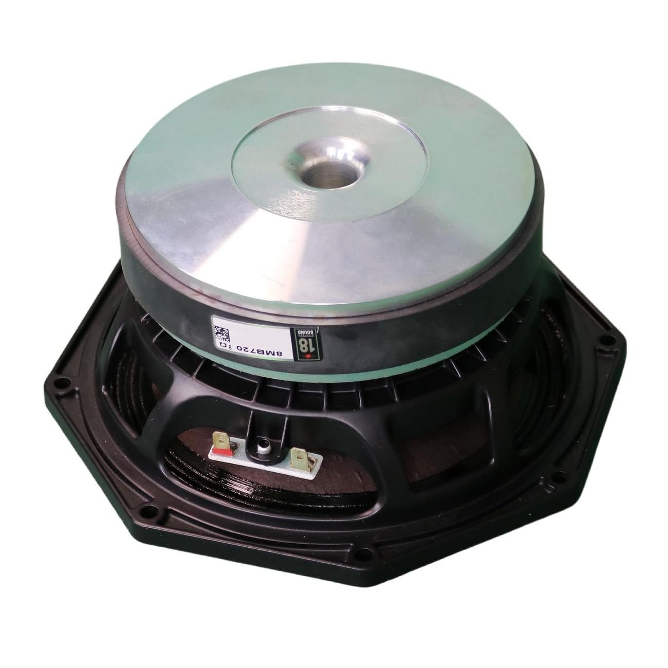18 Sound 8MB720-8 8 inch Woofer Midbass Driver High Power Octragon Shape 250 Wrms 500 Watt Peak 8 Ohm Weather Protected Cone 2" Voice Coil